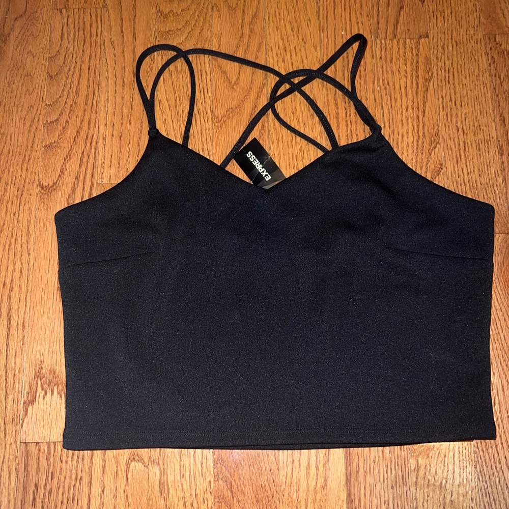 Express Black Crop Top Size Small NWT